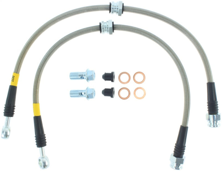 StopTech Stainless Steel Front Brake lines for 99-03 Mazda Protege - Bull Strap