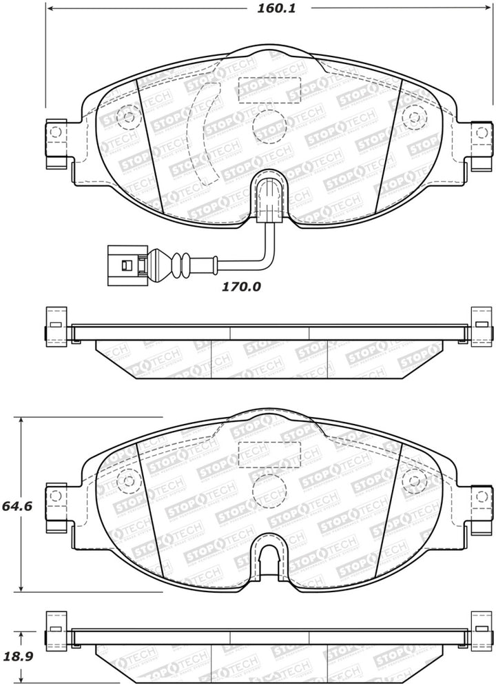 StopTech Street Brake Pads - Front - Bull Strap