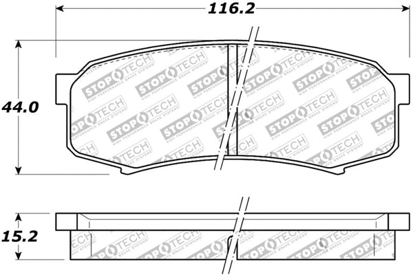 StopTech Street Brake Pads - Rear - Bull Strap