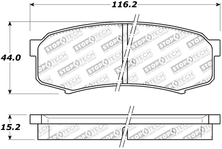 StopTech Street Brake Pads - Rear - Bull Strap