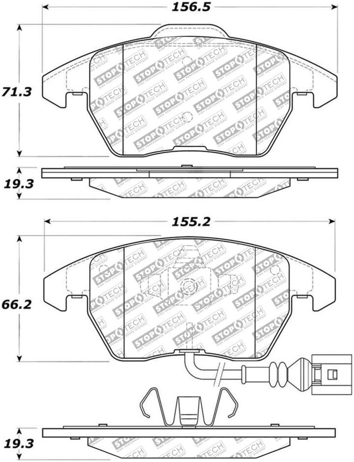 StopTech Street Select Brake Pads - Front - Bull Strap