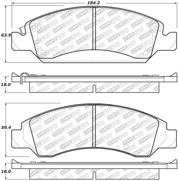 StopTech Street Select Brake Pads - Front/Rear - Bull Strap