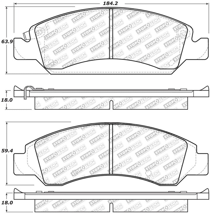 StopTech Street Select Brake Pads - Front/Rear - Bull Strap