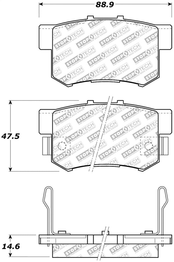 StopTech Street Select Brake Pads - Front/Rear - Bull Strap