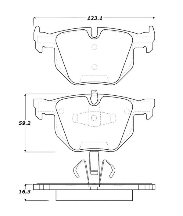 StopTech Street Touring 06 BMW 330 Series (Exc E90) Series Rear Brake Pads - Bull Strap