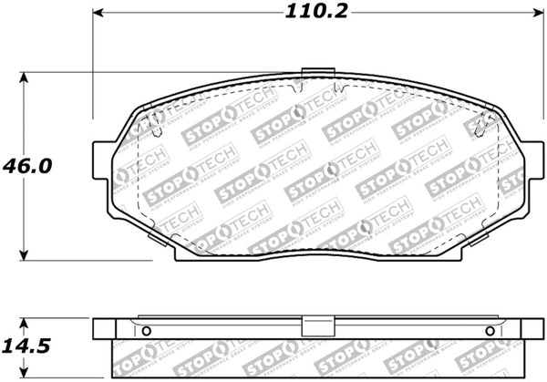 StopTech Street Touring 90-93 Mazda Miata Front Brake Pads D525 - Bull Strap