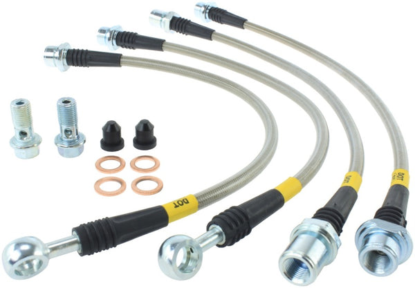 StopTech Toyota 08-10 Land Cruiser/07-11 Tundra Rear Stainless Steel Brake Line Kit - Bull Strap