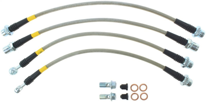 StopTech Toyota 08-10 Land Cruiser/07-11 Tundra Rear Stainless Steel Brake Line Kit - Bull Strap