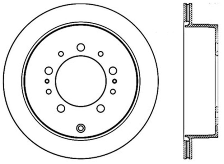 Stoptech 08-17 Toyota Land Cruiser / 08-17 Lexus LX Rear Premium Cryo Rotor - Bull Strap