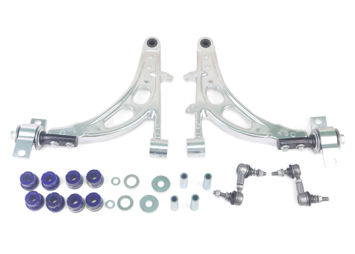 SuperPro 02-05 Subaru Impreza WRX / 04-06 WRX STI Front Lower Alloy Control Arm Kit - Bull Strap