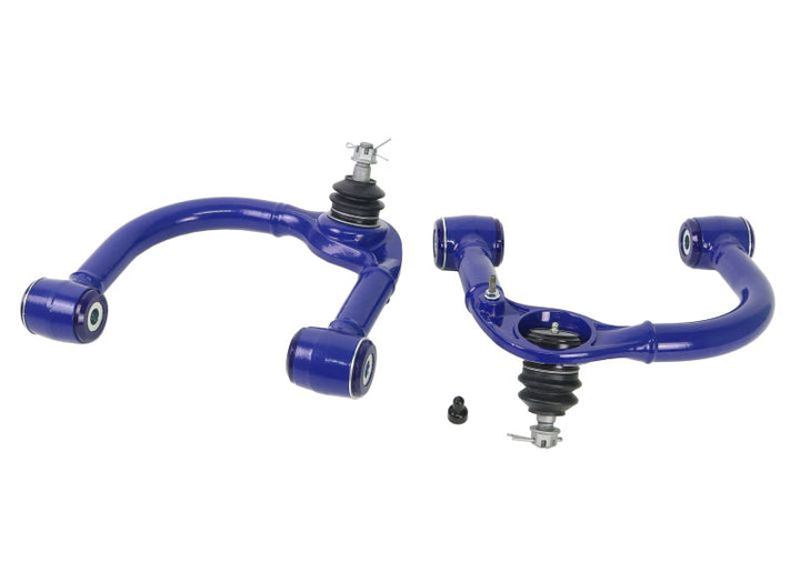 SuperPro 03-23 Toyota 4Runner / 10-23 Lexus GX460 Fixed Offset Front Upper Control Arm Set - Bull Strap
