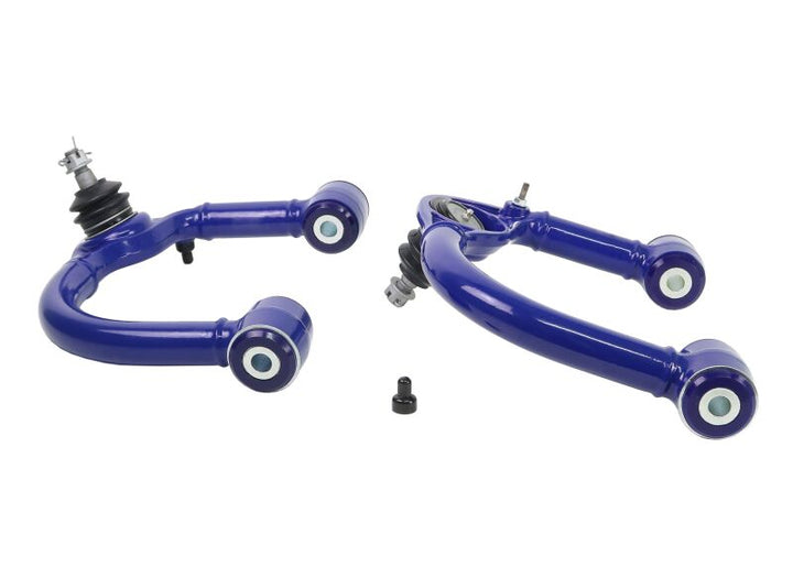 SuperPro 03-23 Toyota 4Runner / 10-23 Lexus GX460 Fixed Offset Front Upper Control Arm Set - Bull Strap