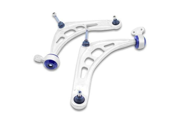 SuperPro 2000 BMW 323Ci Base Front Alloy Lower Control Arm Set (STD Alignment) - Bull Strap