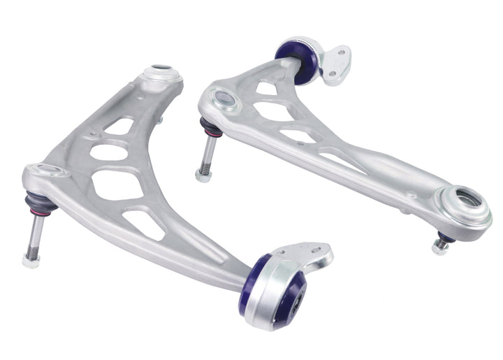SuperPro 2000 BMW 323Ci Base Front Alloy Lower Control Arm Set (STD Alignment) - Bull Strap