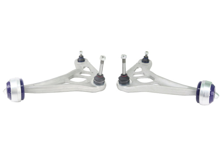 SuperPro 2000 BMW 323Ci Base Front Alloy Lower Control Arm Set (STD Alignment) - Bull Strap