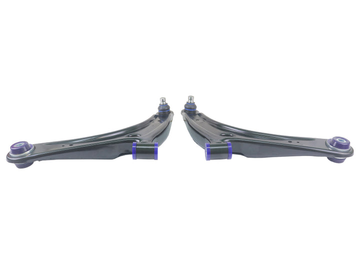 SuperPro 2008 Mitsubishi Lancer GTS Front Lower Control Arm Set w/ Bushings - w/ Positive Caster - Bull Strap