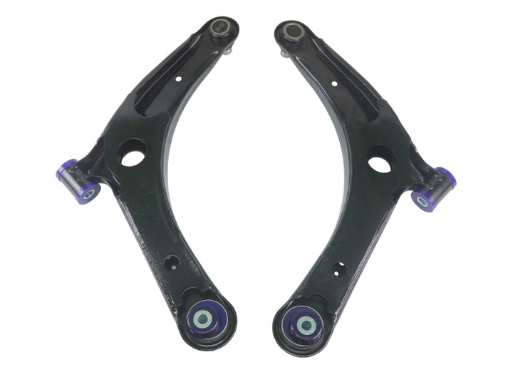 SuperPro 2008 Mitsubishi Lancer GTS Front Lower Control Arm Set w/ Bushings - w/ Positive Caster - Bull Strap