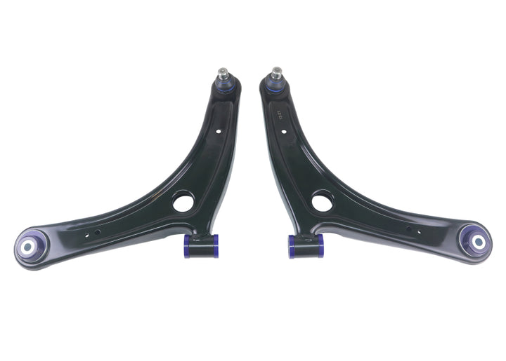 SuperPro 2008 Mitsubishi Lancer GTS Front Lower Control Arm Set w/ Bushings - w/ Positive Caster - Bull Strap