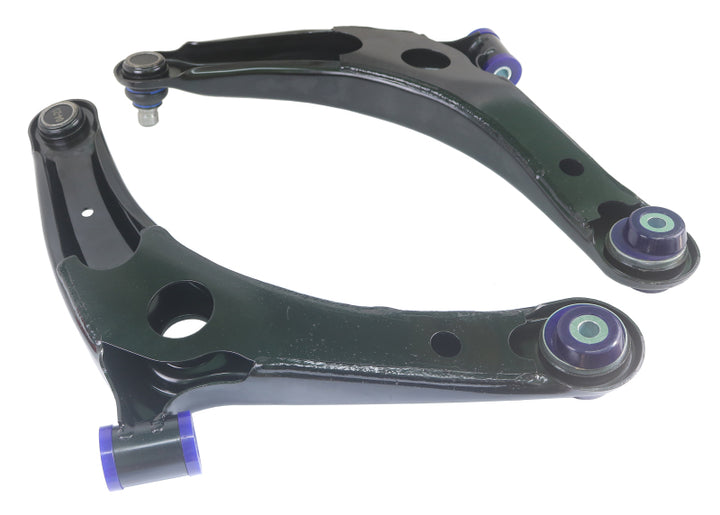 SuperPro 2008 Mitsubishi Lancer GTS Front Lower Control Arm Set w/ Bushings - w/ Positive Caster - Bull Strap