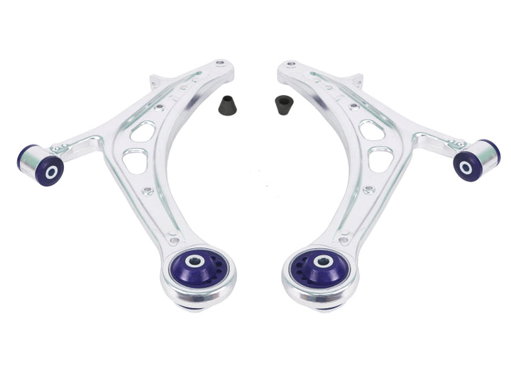 SuperPro 2015 Subaru WRX Limited Front Lower Alloy Control Arm Kit (+Caster) - Bull Strap
