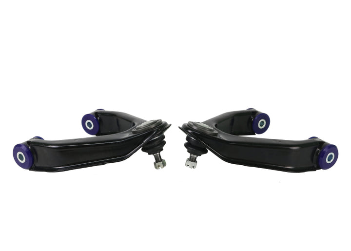SuperPro 98-04 Nissan Frontier 2WD D22 Front Upper Control Arm Set - Bull Strap