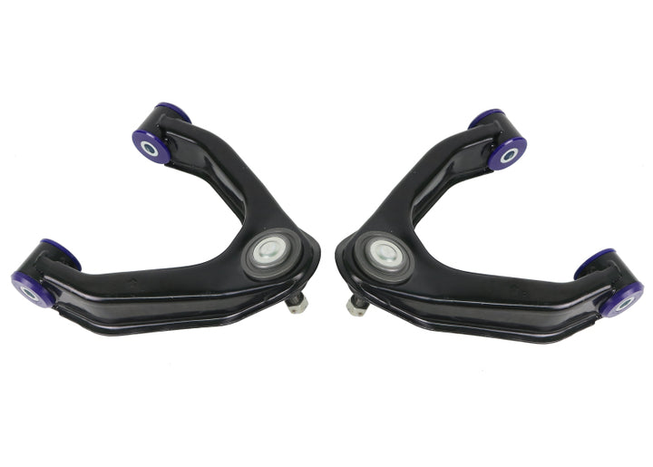 SuperPro 98-04 Nissan Frontier 2WD D22 Front Upper Control Arm Set - Bull Strap