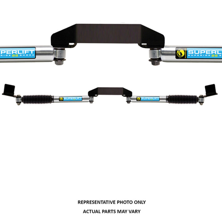 Superlift 05-19 Ford F-250 SD 4WD Dual Steering Stabilizer Kit - SL SS Bilstein (Gas) 3in Lift Req. - Bull Strap