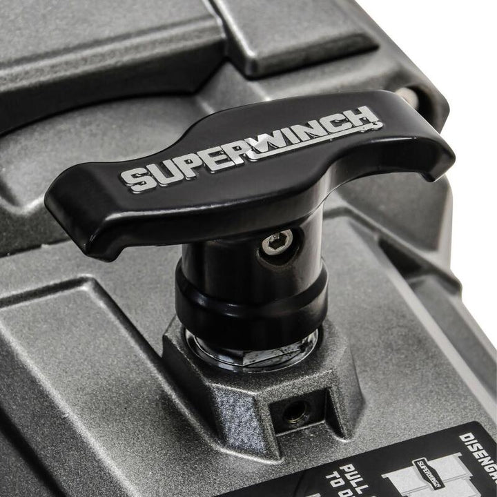 Superwinch 12000 LBS 12V DC 3/8in x 80ft Synthetic Rope SX 12000SR Winch - Graphite - Bull Strap