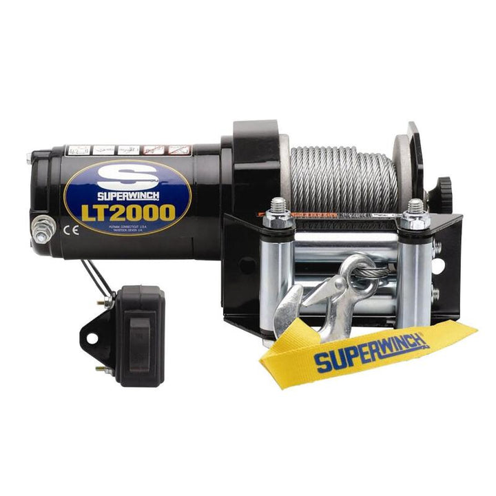 Superwinch 2000 LBS 12V DC 5/32in x 49ft Steel Rope LT2000 Winch - Bull Strap