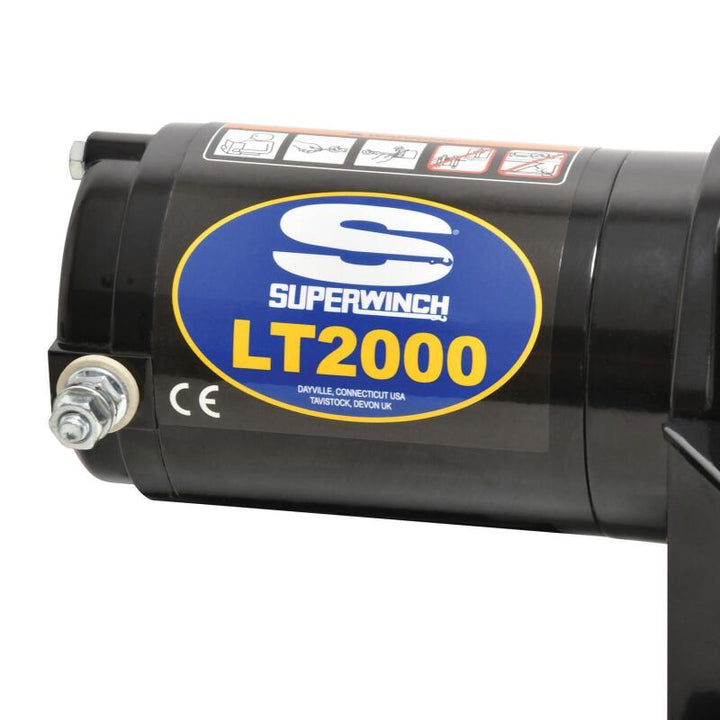 Superwinch 2000 LBS 12V DC 5/32in x 49ft Steel Rope LT2000 Winch - Bull Strap