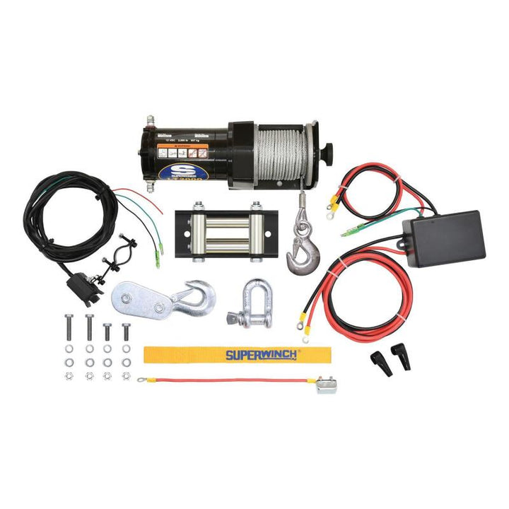 Superwinch 2000 LBS 12V DC 5/32in x 49ft Steel Rope LT2000 Winch - Bull Strap