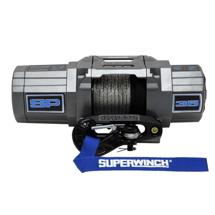 Superwinch 3500 LBS 12V DC 7/32in x 40ft Synthetic Rope Hawse Fairlead SP 35SR Winch - Bull Strap