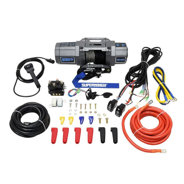 Superwinch 3500 LBS 12V DC 7/32in x 40ft Synthetic Rope Hawse Fairlead SP 35SR Winch - Bull Strap