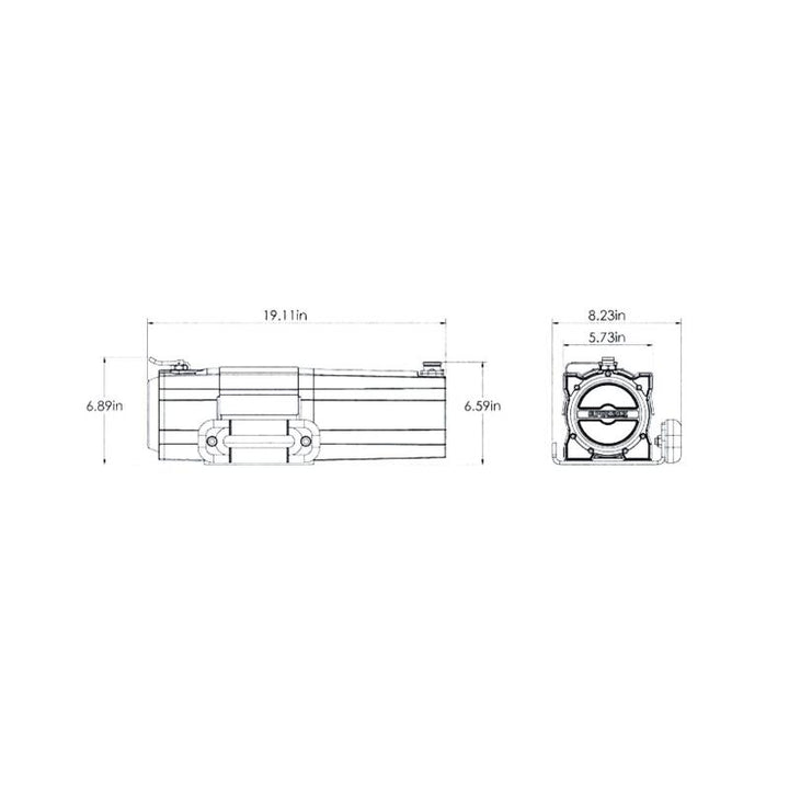 Superwinch 7500 LBS 12V DC 5/16in x 54ft Synthetic Rope S7500 Winch - Bull Strap