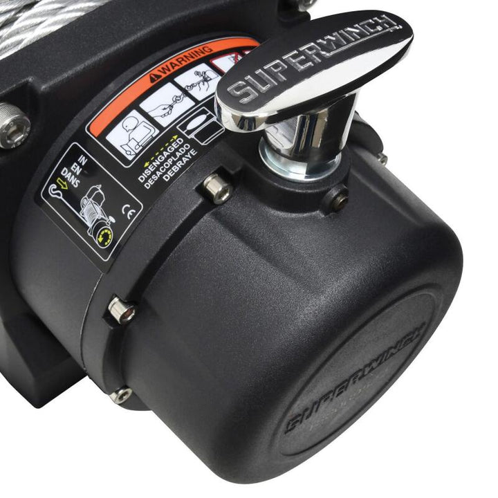 Superwinch 9500 LBS 12V DC 11/32in x 95ft Steel Rope Tiger Shark 9500 Winch - Bull Strap