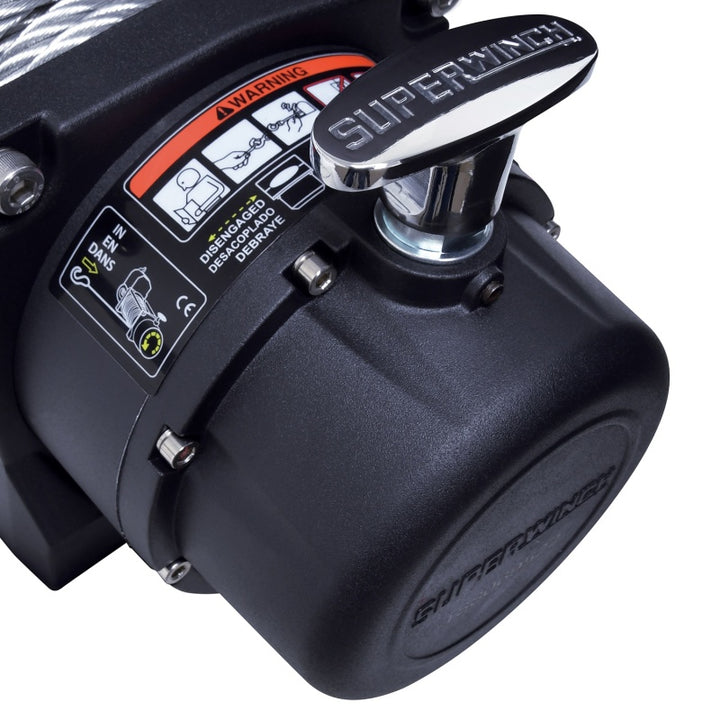 Superwinch 9500 LBS 12V DC 11/32in x 95ft Steel Rope Tiger Shark 9500 Winch - Bull Strap