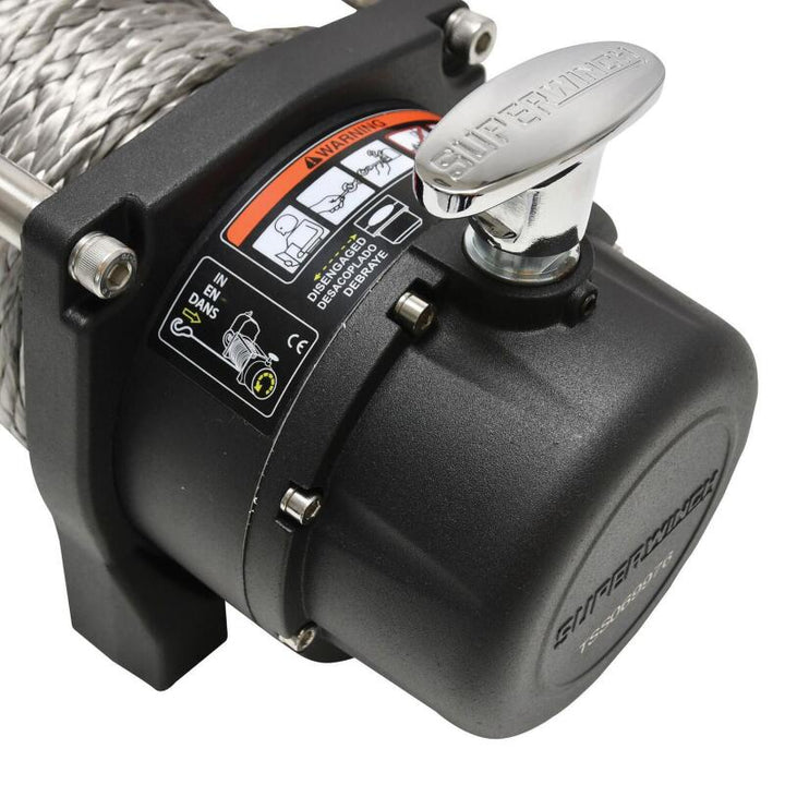 Superwinch 9500 LBS 12V DC 3/8in x 80ft Synthetic Rope Tiger Shark 9500 Winch - Bull Strap