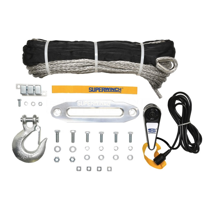Superwinch 9500 LBS 12V DC 3/8in x 80ft Synthetic Rope Tiger Shark 9500 Winch - Bull Strap