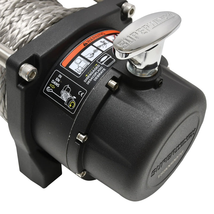 Superwinch 9500 LBS 12V DC 3/8in x 80ft Synthetic Rope Tiger Shark 9500 Winch - Bull Strap