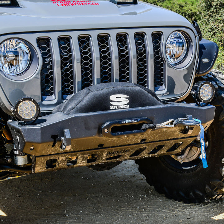 Superwinch Winch Cover for Sx 10000/12000/Talon 9.5 Integrated Winches - Blk Neoprene - Bull Strap