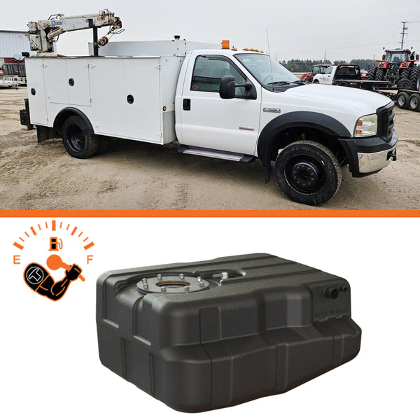 Titan Fuel Tanks 99-10 Ford F-350/F-450 Narrow Frame 40 Gallon After-Axle Utility Fuel Tank - Bull Strap