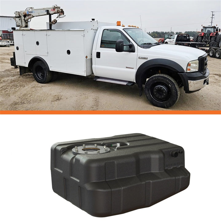 Titan Fuel Tanks 99-10 Ford F-350/F-450 Narrow Frame 40 Gallon After-Axle Utility Fuel Tank - Bull Strap