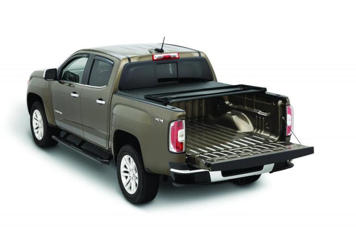 Tonno Pro 06-14 Honda Ridgeline 5ft Fleetside Tonno Fold Tri-Fold Tonneau Cover - Bull Strap