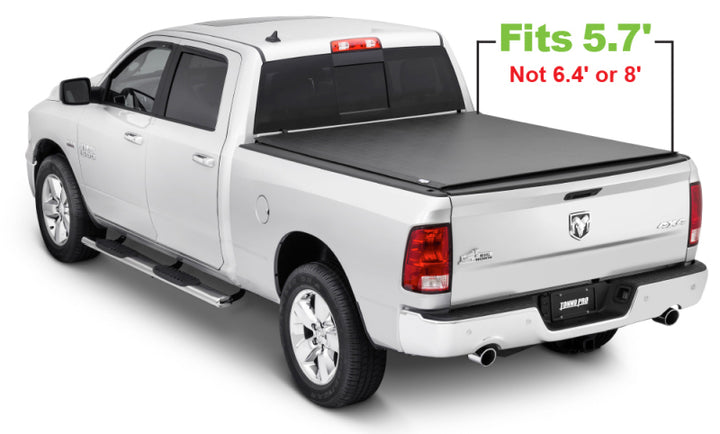 Tonno Pro 09-19 Dodge RAM 1500 5.7ft Fleetside Lo-Roll Tonneau Cover - Bull Strap