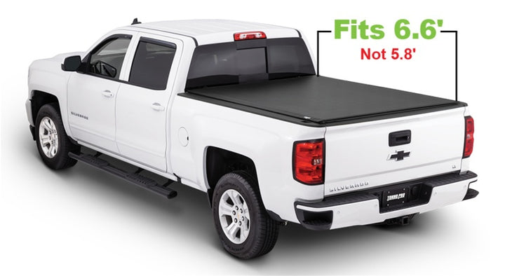 Tonno Pro 14-19 Chevy Silverado 1500 6.6ft Fleetside Lo-Roll Tonneau Cover - Bull Strap