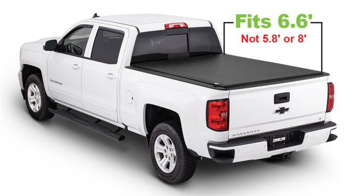 Tonno Pro 14-19 Chevy Silverado 1500 6.6ft Fleetside Lo-Roll Tonneau Cover - Bull Strap