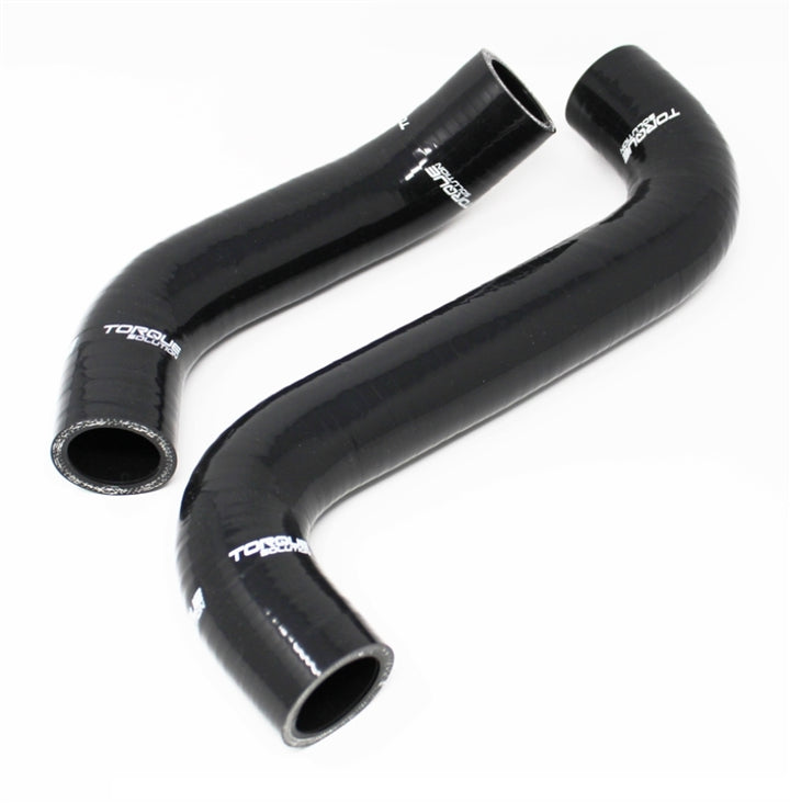 Torque Solution 02-07 Subaru WRX / 04-07 STI Silicone Radiator Hose Kit - Black - Bull Strap