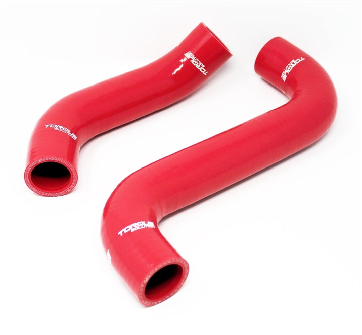 Torque Solution 02-07 Subaru WRX / 04-07 STI Silicone Radiator Hose Kit - Red - Bull Strap