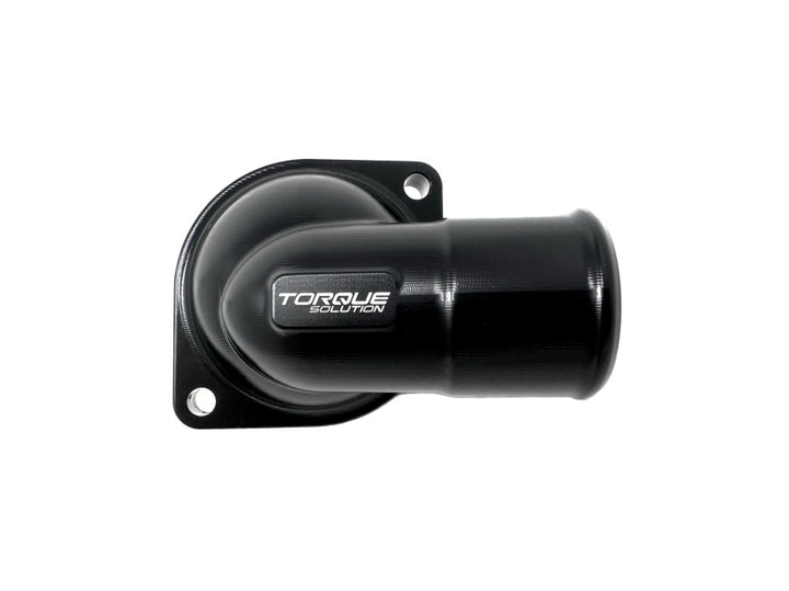 Torque Solution 02-14 Subaru WRX / 04-21 Subaru STI Billet Thermostat Housing - Black Anodized - Bull Strap