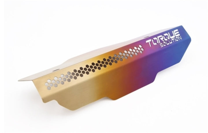 Torque Solution 02-14 Subaru WRX Engine Pulley Cover - Titanium Burnt Purple/Blue - Bull Strap